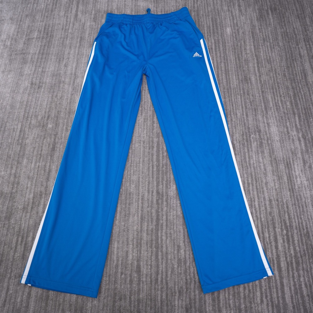Adidas Track Pants Youth Large Blue Excellent 3-Stripe Athletic Trousers C8675